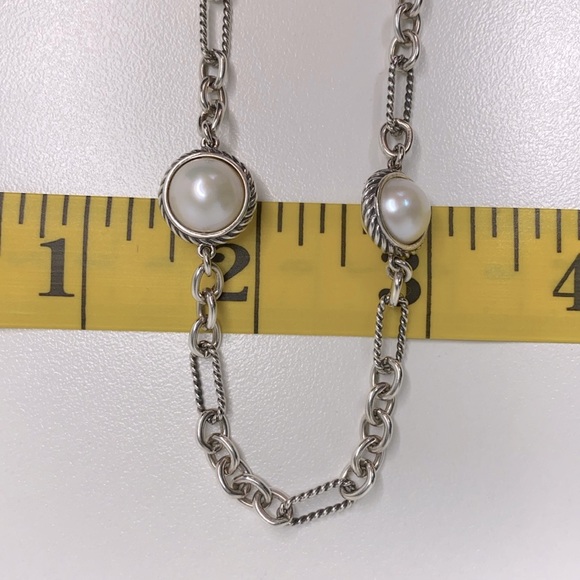 David Yurman Pearl Sterling Necklace Chain - Picture 12 of 16